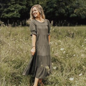 Olive Green Midi Dress